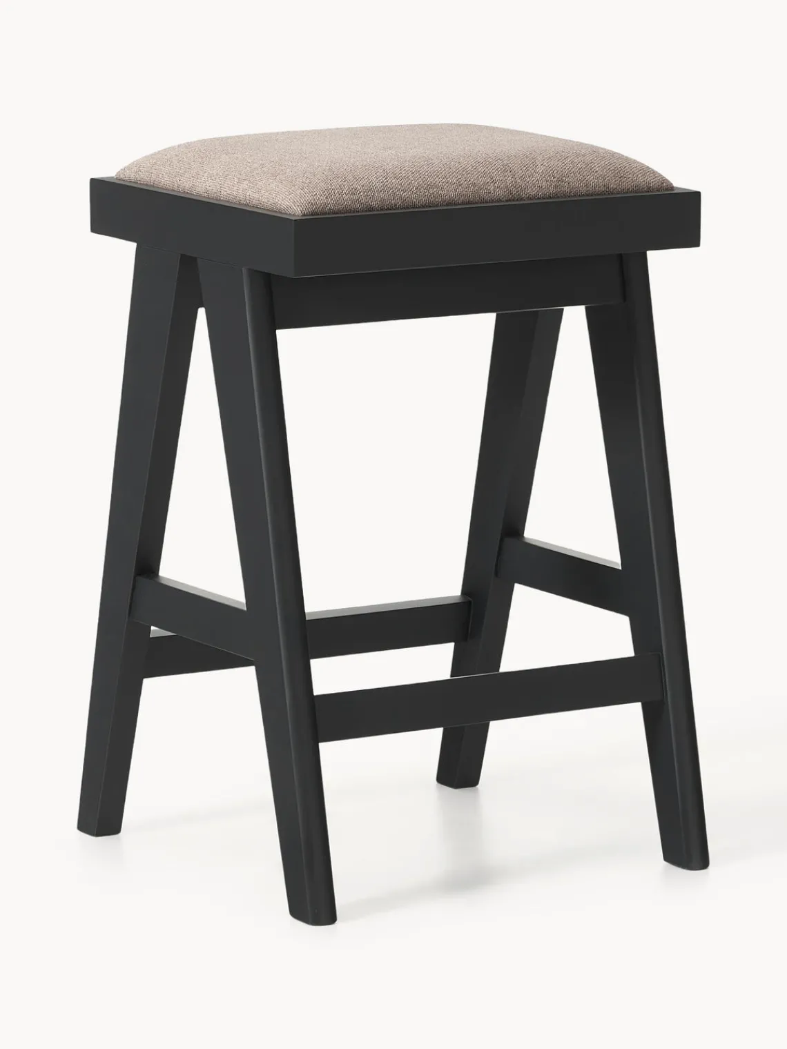 Taburetes Altos|Sillas>Westwing Collection Taburete alto tapizado Sissi Tejido greige, negro