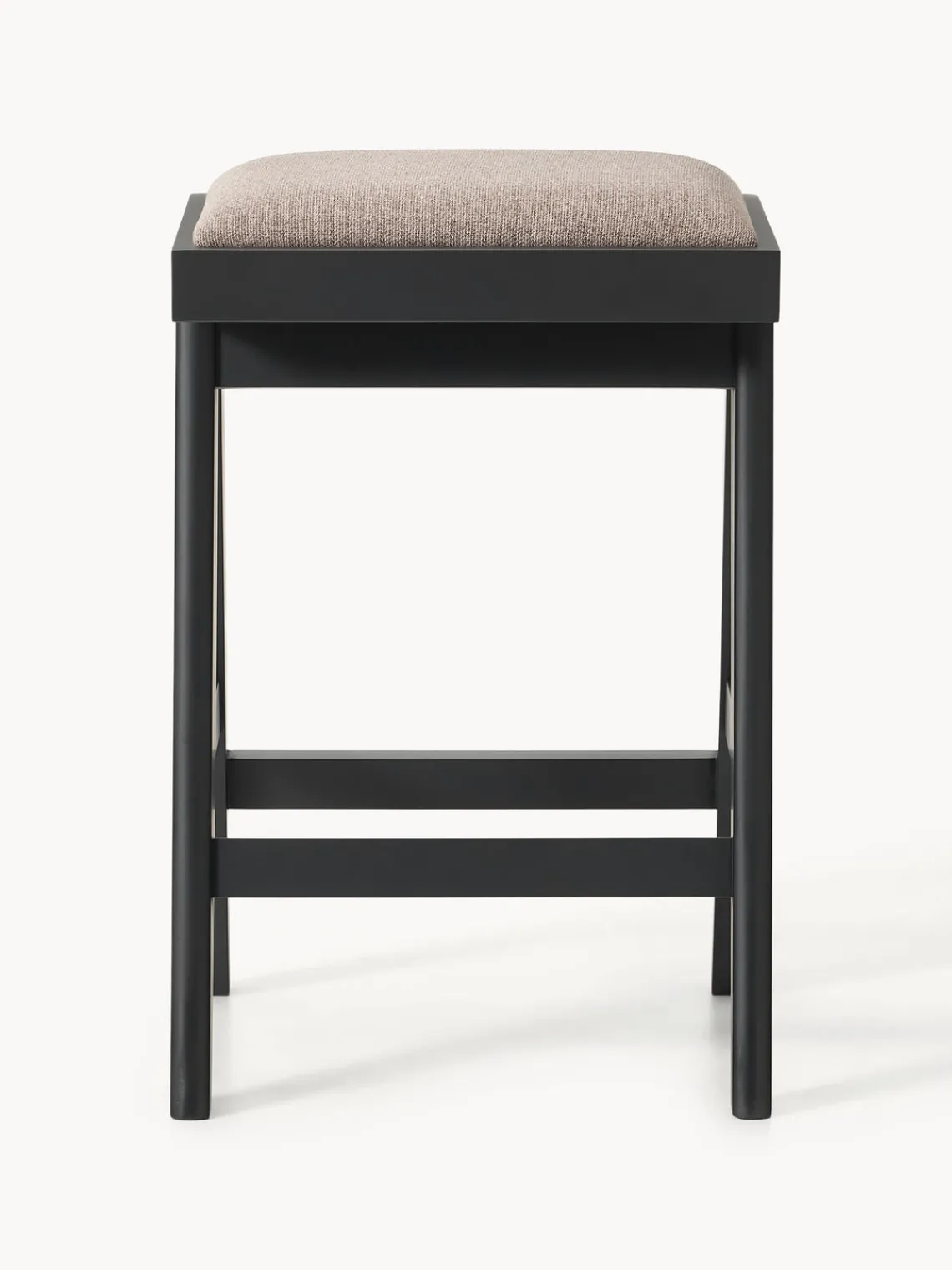 Taburetes Altos|Sillas>Westwing Collection Taburete alto tapizado Sissi Tejido greige, negro