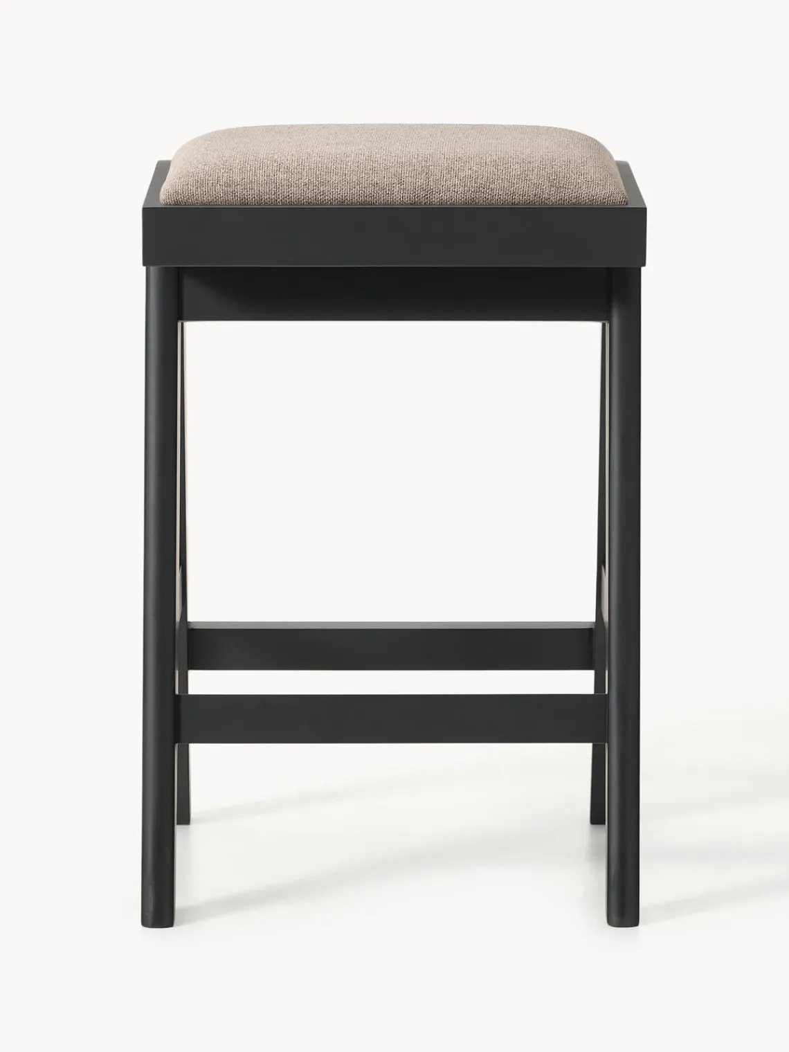 Taburetes Altos|Sillas>Westwing Collection Taburete alto tapizado Sissi Tejido greige, negro