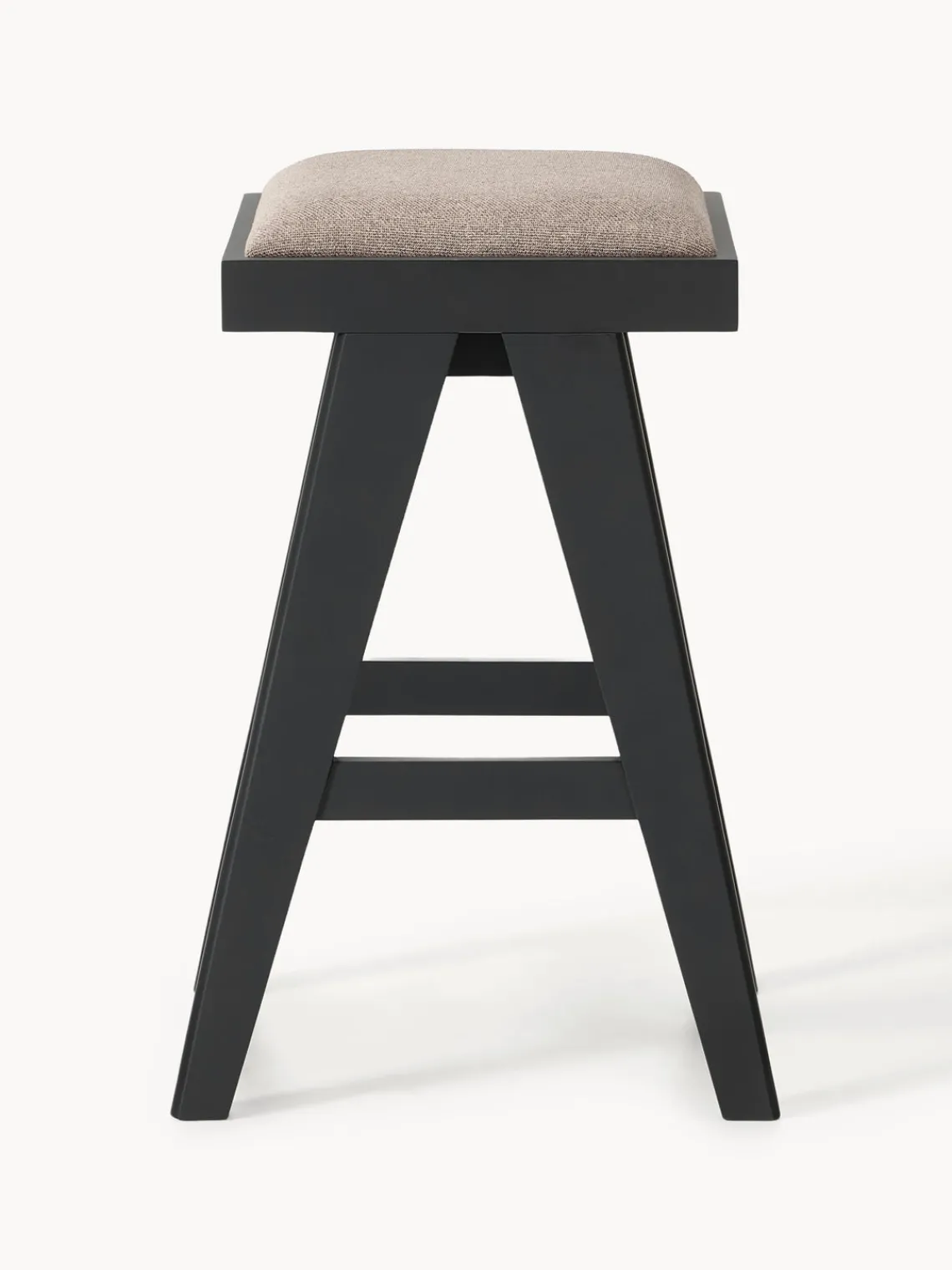 Taburetes Altos|Sillas>Westwing Collection Taburete alto tapizado Sissi Tejido greige, negro