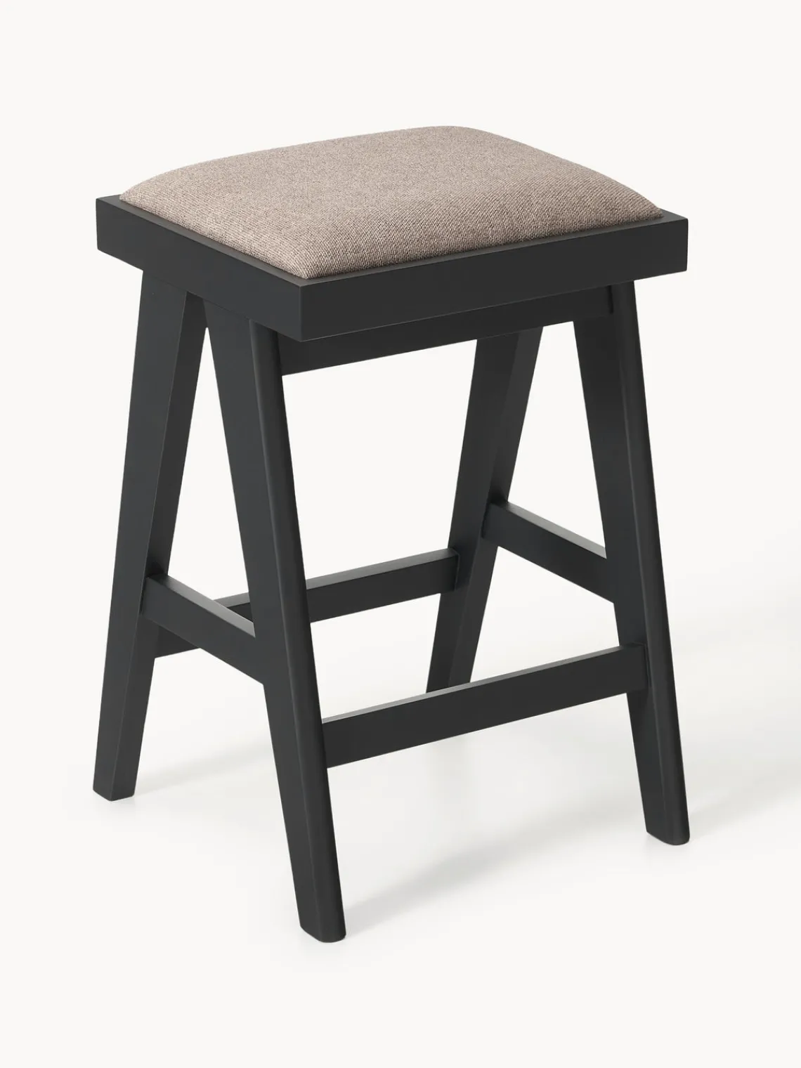 Taburetes Altos|Sillas>Westwing Collection Taburete alto tapizado Sissi Tejido greige, negro