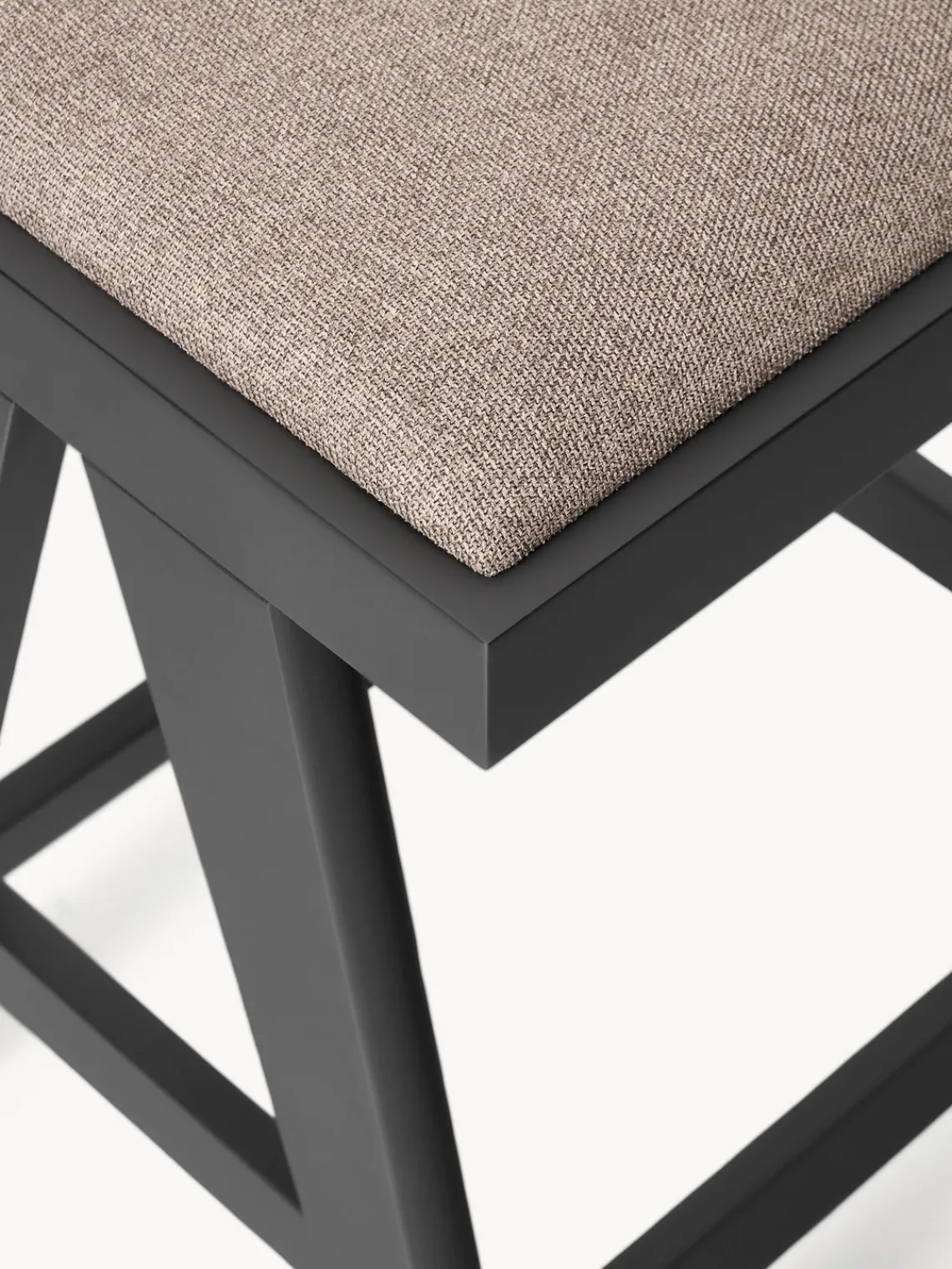 Taburetes Altos|Sillas>Westwing Collection Taburete alto tapizado Sissi Tejido greige, negro