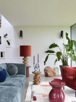 Pufs Y Otomanos|Pufs Y Otomanos>POLSPOTTEN Taburete artesanal Body Rojo vino brillante