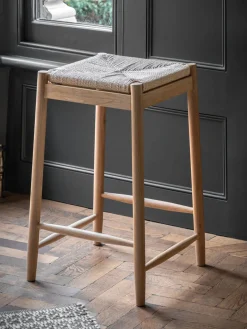 Taburetes Altos|Sillas> Taburete artesanal de madera de roble Eton