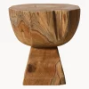 Pufs Y Otomanos|Pufs Y Otomanos>HKLIVING Taburete artesanal de madera de teca Arched