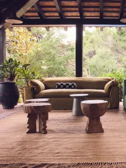 Pufs Y Otomanos|Pufs Y Otomanos></noscript>HKLIVING Taburete artesanal de madera de teca Arched