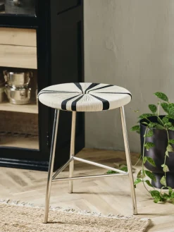 Discount Taburete bajo Morice, negro/ivory Pufs Y Otomanos|Pufs Y Otomanos