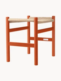 Pufs Y Otomanos|Pufs Y Otomanos>Carl Hansen & Søn Taburete con asiento tejido a mano CH53 Madera de haya pintada en negro, negro