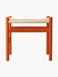 Pufs Y Otomanos|Pufs Y Otomanos>Carl Hansen & Søn Taburete con asiento tejido a mano CH53 Madera de haya pintada en negro, negro