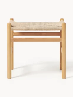 Pufs Y Otomanos|Pufs Y Otomanos>Carl Hansen & Søn Taburete con asiento tejido a mano CH53 Madera de haya barnizada, beige claro
