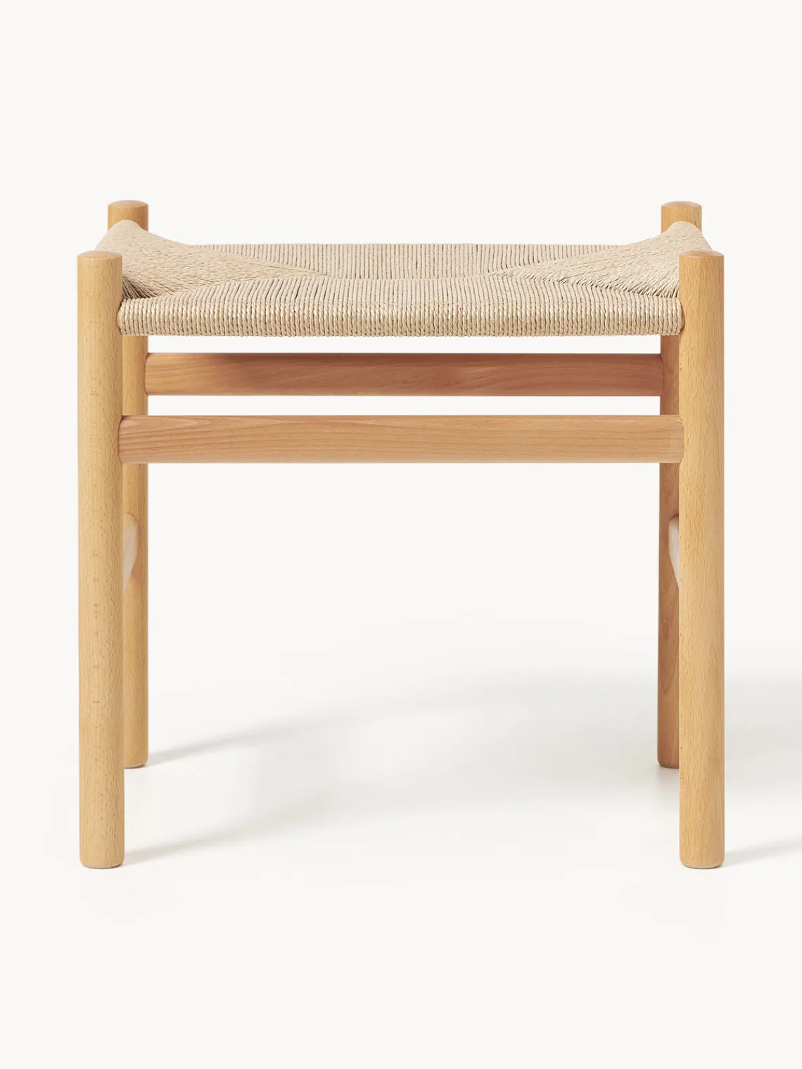 Pufs Y Otomanos|Pufs Y Otomanos>Carl Hansen & Søn Taburete con asiento tejido a mano CH53 Madera de haya barnizada, beige claro