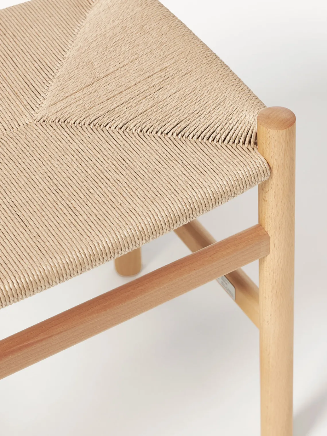 Pufs Y Otomanos|Pufs Y Otomanos>Carl Hansen & Søn Taburete con asiento tejido a mano CH53 Madera de haya barnizada, beige claro