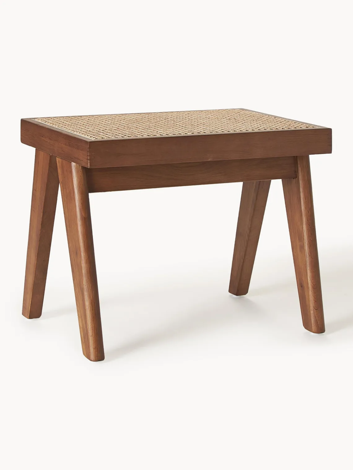 Pufs Y Otomanos|Pufs Y Otomanos>Westwing Collection Taburete con tejido vienés Sissi Madera de roble oscura, beige claro