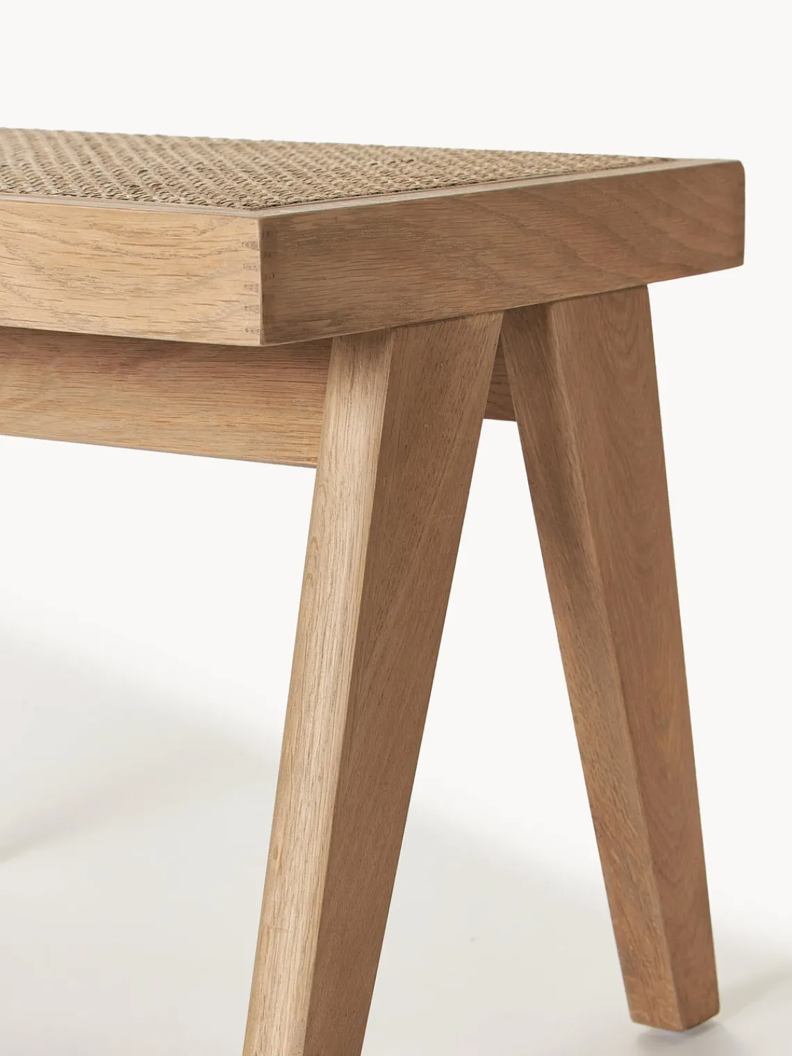 Pufs Y Otomanos|Pufs Y Otomanos>Westwing Collection Taburete con tejido vienés Sissi Madera de roble clara, beige claro