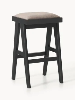 Taburetes Altos|Sillas>Westwing Collection Taburete de bar con acolchado Sissi Tejido greige, negro