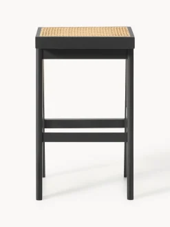 Taburetes Altos|Sillas></noscript>Westwing Collection Taburete de bar con tejido vienés Sissi Negro, beige claro