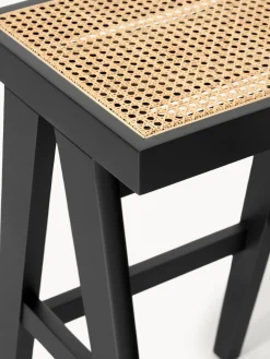 Taburetes Altos|Sillas></noscript>Westwing Collection Taburete de bar con tejido vienés Sissi Negro, beige claro