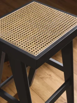 Taburetes Altos|Sillas></noscript>Westwing Collection Taburete de bar con tejido vienés Sissi Negro, beige claro