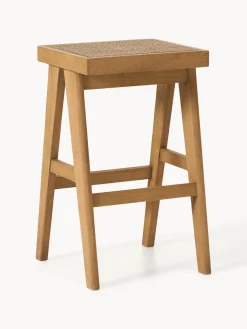 Taburetes Altos|Sillas>Westwing Collection Taburete de bar con tejido vienés Sissi Madera de roble clara, beige claro