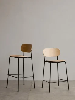 Taburete de bar de metal y madera Co Taburetes Altos|Sillas