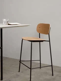 Taburete de bar de metal y madera Co Taburetes Altos|Sillas