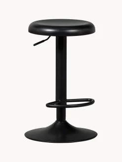 Taburetes Altos|Sillas> Taburete de bar de metal Isaac, regulable en altura Negro