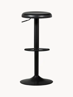 Taburetes Altos|Sillas> Taburete de bar de metal Isaac, regulable en altura Negro