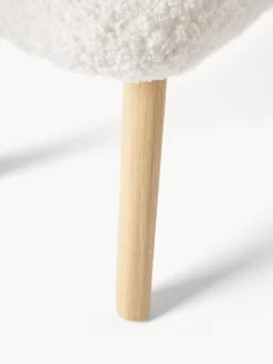 Pufs Y Otomanos|Pufs Y Otomanos></noscript>Westwing Collection Taburete de borreguillo Wing Borreguillo blanco crema, madera de abedul