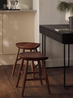 Pufs Y Otomanos|Pufs Y Otomanos>Westwing Collection Taburete de madera de mango Nino Madera de mango lacada en marrón