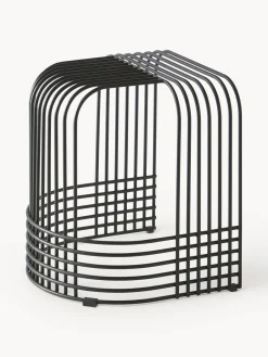 Pufs Y Otomanos|Mesas Auxiliares>POLSPOTTEN Taburete de metal artesanal Drop Negro mate