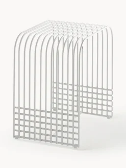 Pufs Y Otomanos|Mesas Auxiliares>POLSPOTTEN Taburete de metal artesanal Drop Blanco mate