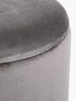 Pufs Y Otomanos|Pufs Y Otomanos></noscript>Bizzotto Taburete de terciopelo con espacio de almacenamiento Polina Terciopelo gris oscuro