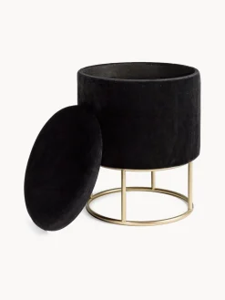 Sale Taburete de terciopelo con espacio de almacenamiento Polina Pufs Y Otomanos|Pufs Y Otomanos