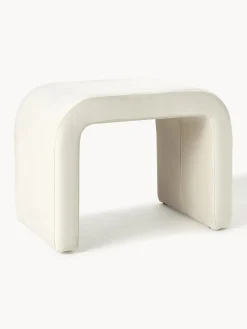 Pufs Y Otomanos|Pufs Y Otomanos>Westwing Collection Taburete de terciopelo Penelope Terciopelo blanco crema
