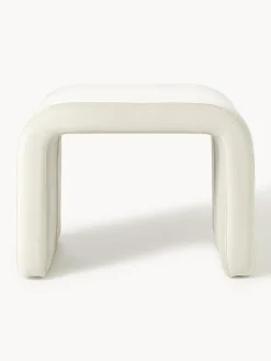 Pufs Y Otomanos|Pufs Y Otomanos></noscript>Westwing Collection Taburete de terciopelo Penelope Terciopelo blanco crema