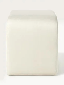 Pufs Y Otomanos|Pufs Y Otomanos></noscript>Westwing Collection Taburete de terciopelo Penelope Terciopelo blanco crema