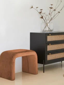 Pufs Y Otomanos|Pufs Y Otomanos>Westwing Collection Taburete de terciopelo Penelope Terciopelo turrón