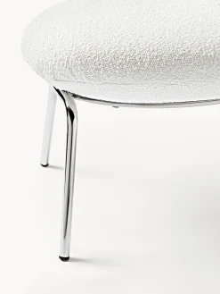 Taburete en tejido bouclé con patas de metal Luan Pufs Y Otomanos|Pufs Y Otomanos