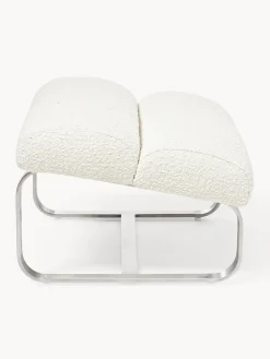 Taburete en tejido bouclé Pavlos Sillones Pequeños|Sillones