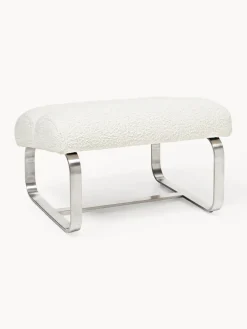 Taburete en tejido bouclé Pavlos Sillones Pequeños|Sillones