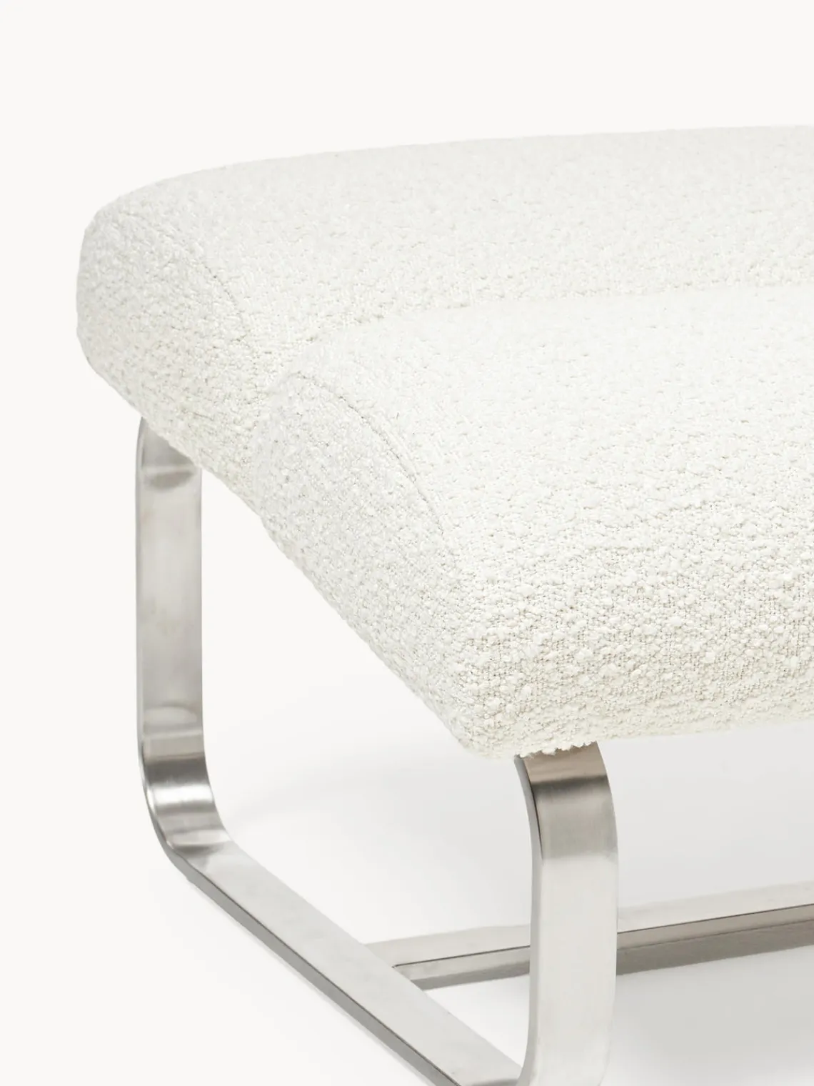 Taburete en tejido bouclé Pavlos Sillones Pequeños|Sillones