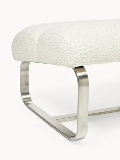 Taburete en tejido bouclé Pavlos Sillones Pequeños|Sillones