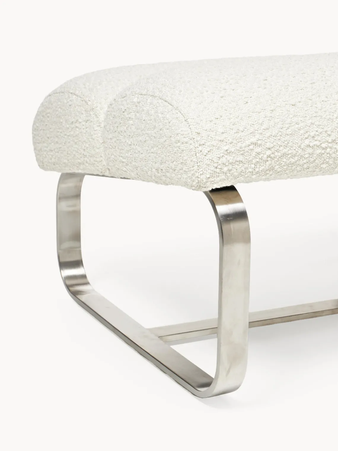 Taburete en tejido bouclé Pavlos Sillones Pequeños|Sillones