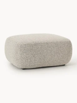 Reposapiés|Sofás>Westwing Collection Taburete en tejido bouclé Sofia Bouclé jaspeado, beige