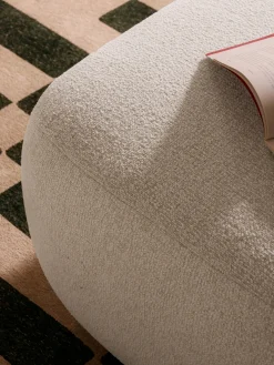 Outlet Taburete en tejido bouclé Sofia Reposapiés|Sofás