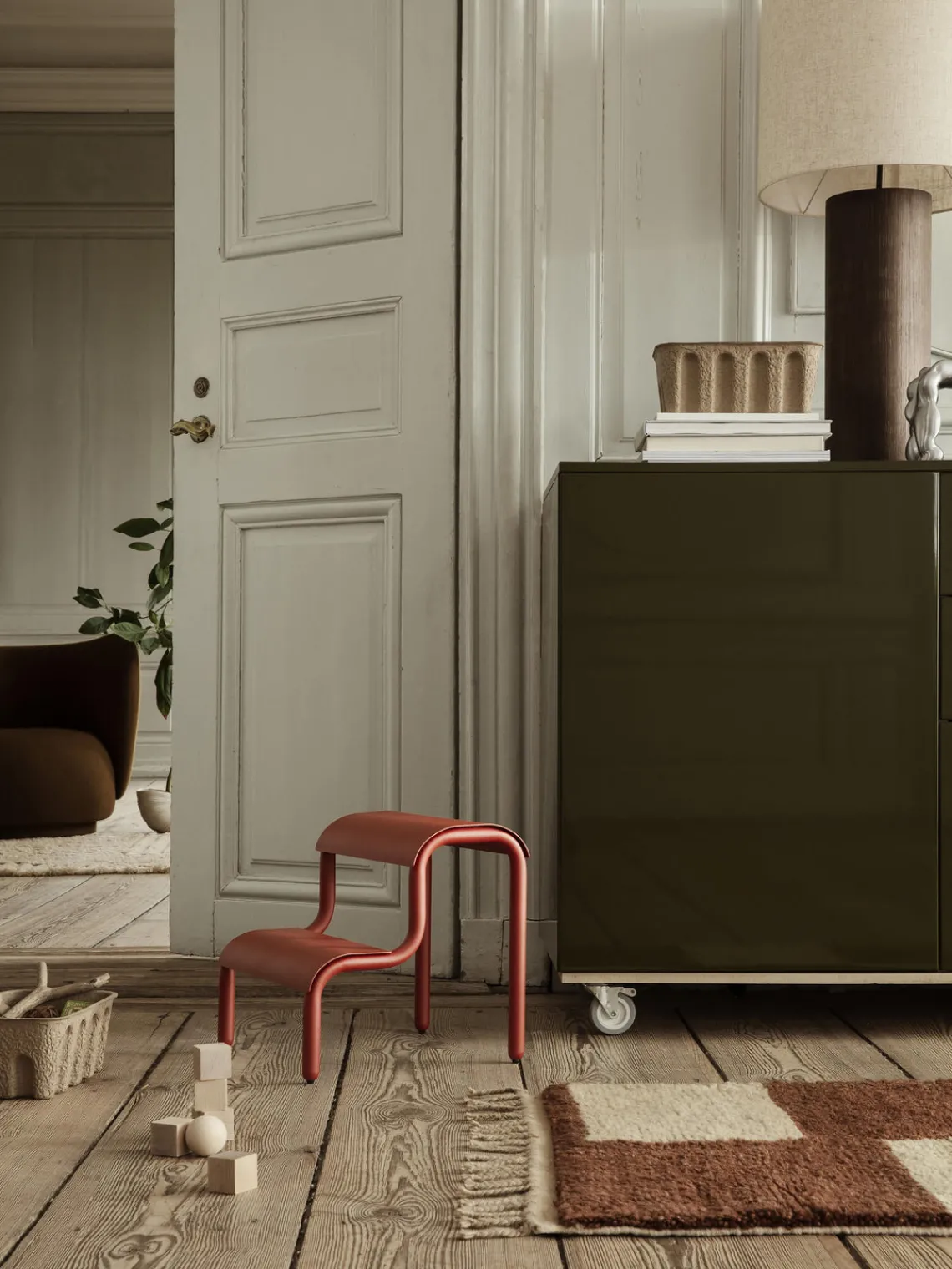 Decoración Infantil|Mesas Y Sillas Infantiles>Ferm Living Kids Taburete infantil de metal Up Step Rojo