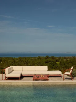 Sofás De Exterior|Sofás De Exterior>Westwing Collection Taburete para exterior Caio Blanco Off White, terracota