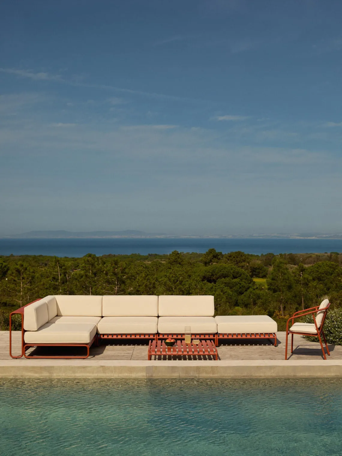 Sofás De Exterior|Sofás De Exterior>Westwing Collection Taburete para exterior Caio Blanco Off White, terracota