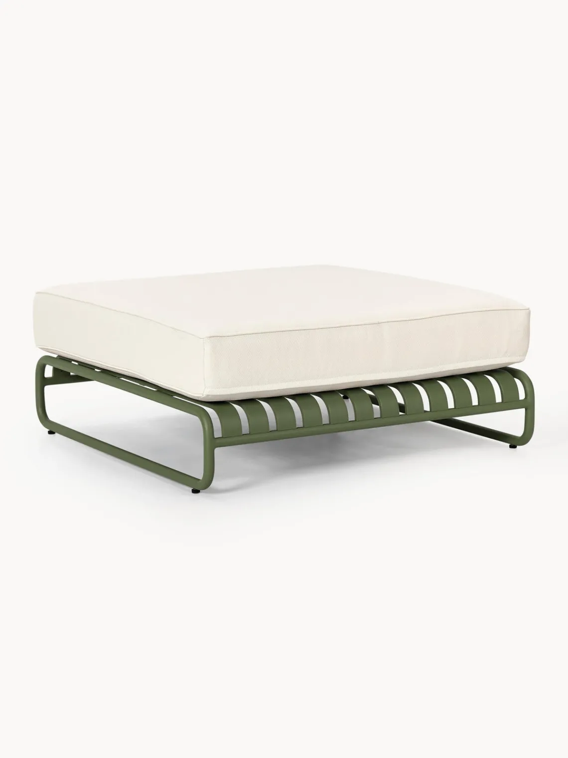 Sofás De Exterior|Sofás De Exterior>Westwing Collection Taburete para exterior Caio Blanco Off White, verde oliva