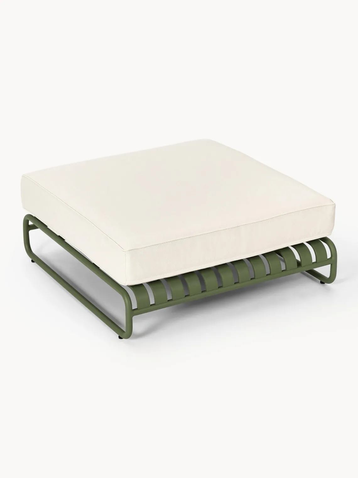 Sofás De Exterior|Sofás De Exterior>Westwing Collection Taburete para exterior Caio Blanco Off White, verde oliva